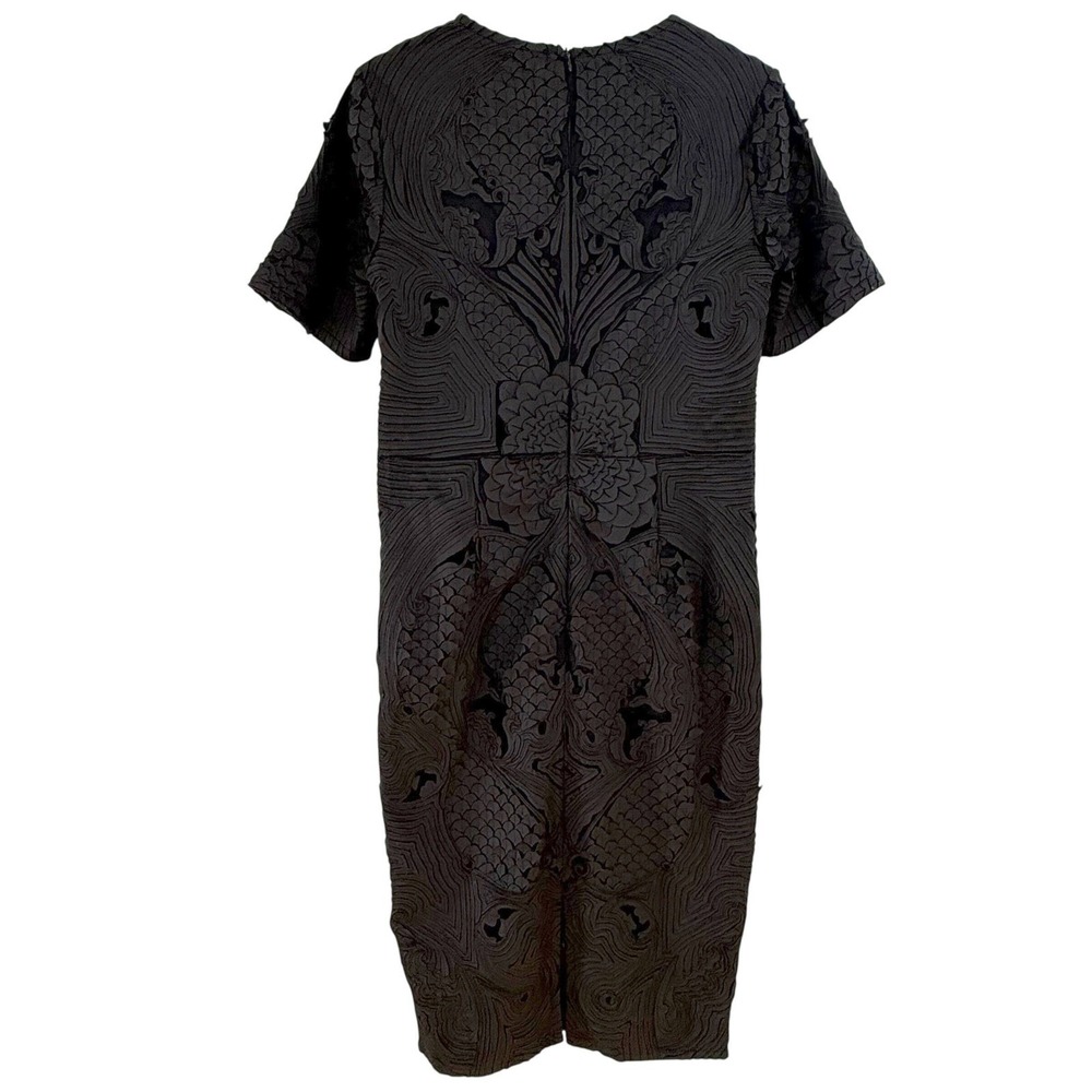 Pankaj & Nidhi MILANY Black CUTWORK MIDI Dress WOMEN 6 Anthropologie - Picture 8 of 13